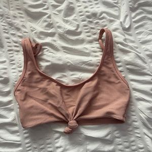 Frankies Bikinis Pink Tie Front Bikini Top
